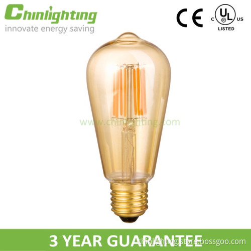 UL RoHS CE led 7w bulb 2200K 2700K st64 led filament bulb golden decoration edison led bulb